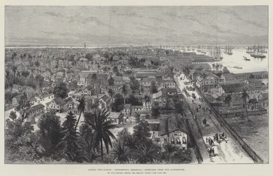 Über zwei Ozeane, Georgetown, Demerara, vom Leuchtturm skizziert